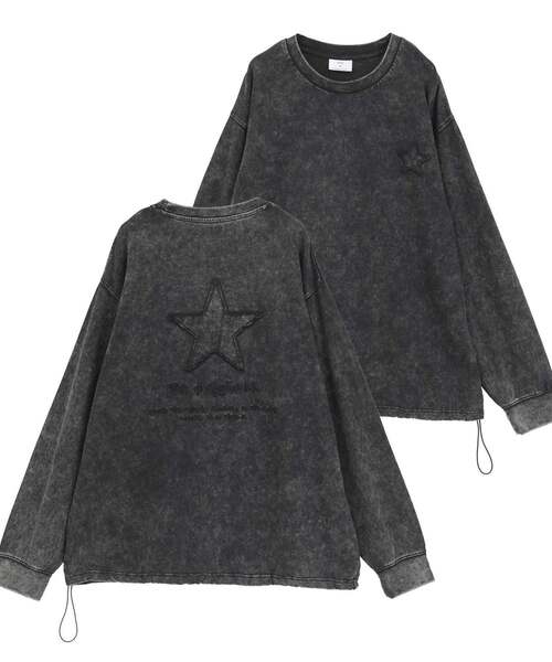 CONVERSE TOKYO(コンバーストウキョウ)の「HEM SPINDLE LOGO LONG SLEEVE TEE(Tシャツ/カットソー・レディース・ブラック/ネイビー/パープル/グレー・SMALL/MEDIUM)」の1枚目の写真