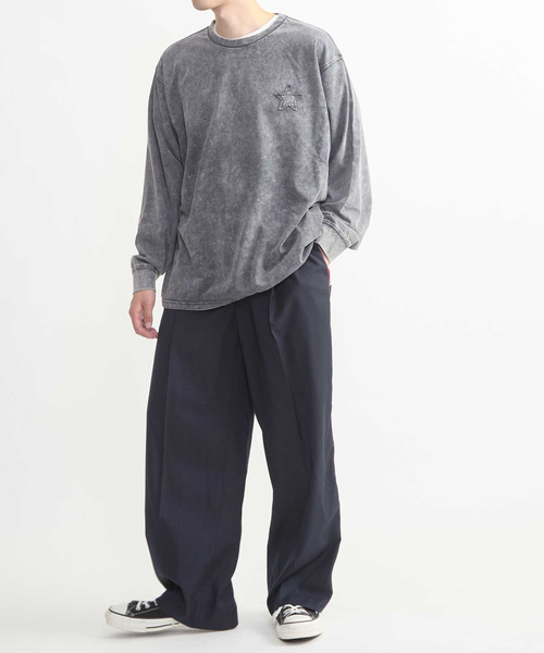 CONVERSE TOKYO(コンバーストウキョウ)の「HEM SPINDLE LOGO LONG SLEEVE TEE(Tシャツ/カットソー・レディース・ブラック/ネイビー/パープル/グレー・SMALL/MEDIUM)」の9枚目の写真