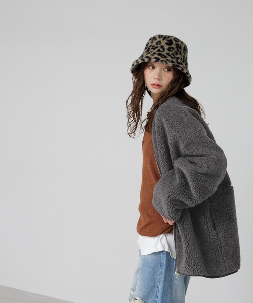 BAYFLOW(ベイフロー)の「マフラー付きボアミディコート(その他アウター・レディース・チャコールグレー/モカ/オフホワイト・フリー)」の10枚目の写真