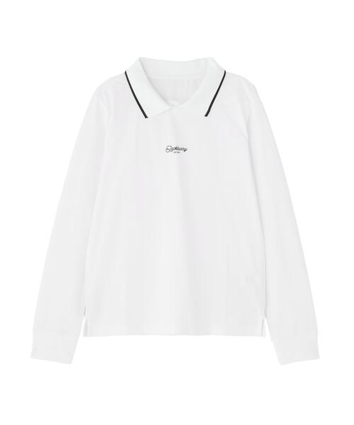 Jack Bunny!!（ジャックバニー）の「ソフトタッチ長袖ポロシャツ (WOMENS)（ポロシャツ・レディース・ホワイト/ネイビー・MEDIUM/SMALL/LARGE）」の5枚目の写真