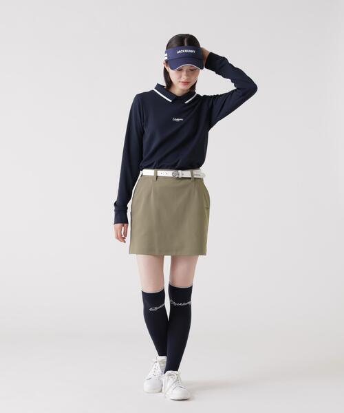 Jack Bunny!!（ジャックバニー）の「ソフトタッチ長袖ポロシャツ (WOMENS)（ポロシャツ・レディース・ホワイト/ネイビー・MEDIUM/SMALL/LARGE）」の7枚目の写真