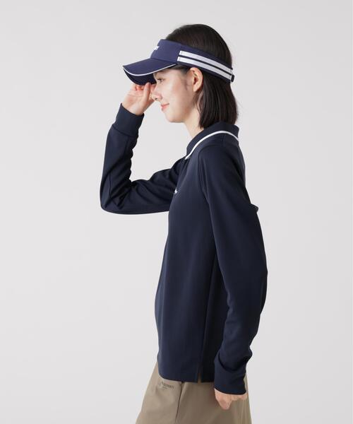 Jack Bunny!!（ジャックバニー）の「ソフトタッチ長袖ポロシャツ (WOMENS)（ポロシャツ・レディース・ホワイト/ネイビー・MEDIUM/SMALL/LARGE）」の10枚目の写真