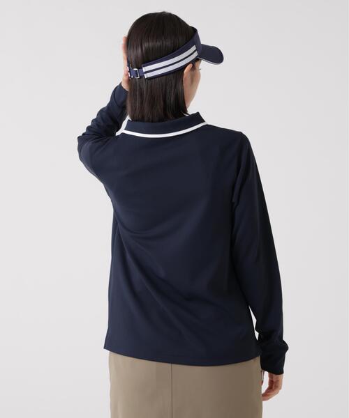 Jack Bunny!!（ジャックバニー）の「ソフトタッチ長袖ポロシャツ (WOMENS)（ポロシャツ・レディース・ホワイト/ネイビー・MEDIUM/SMALL/LARGE）」の11枚目の写真