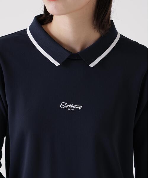 Jack Bunny!!（ジャックバニー）の「ソフトタッチ長袖ポロシャツ (WOMENS)（ポロシャツ・レディース・ホワイト/ネイビー・MEDIUM/SMALL/LARGE）」の12枚目の写真