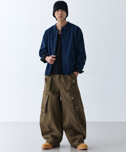 LXT（エルエックスティー）の「ウォッシュドコットンカーブドバレルカーゴパンツ[カーキブラウン]（その他パンツ・レディース・その他・SMALL）」の4枚目の写真
