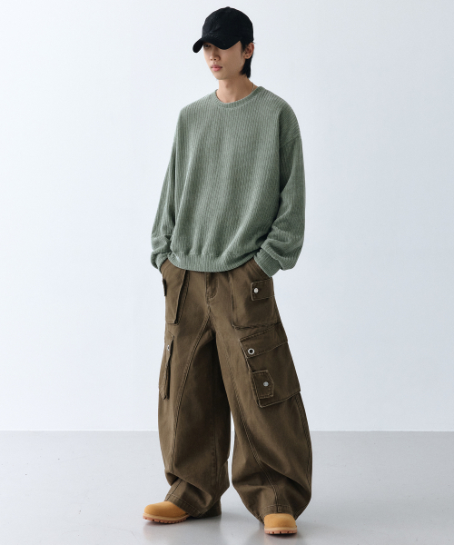 LXT（エルエックスティー）の「ウォッシュドコットンカーブドバレルカーゴパンツ[カーキブラウン]（その他パンツ・レディース・その他・SMALL）」の5枚目の写真