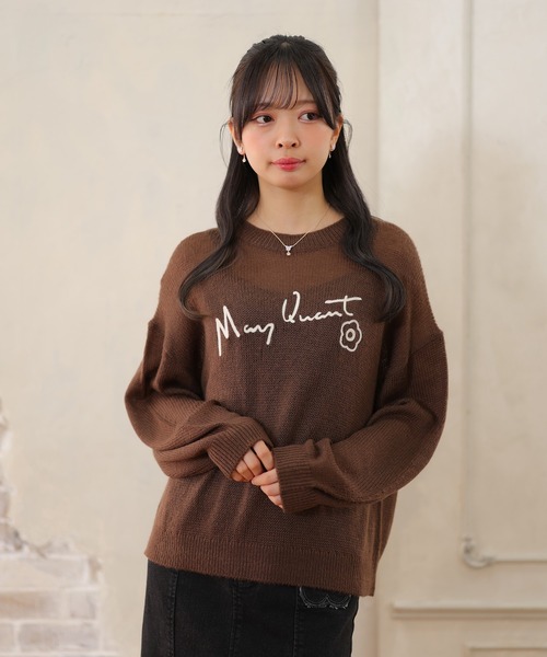 MARY QUANT(マリークワント)の「サインロゴシアーニット プルオーバー(ニット/セーター・レディース・アイボリー/ブラウン/ブラック/ピンク・M)」の1枚目の写真