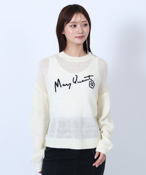 MARY QUANT(マリークワント)の「サインロゴシアーニット プルオーバー(ニット/セーター・レディース・アイボリー/ブラウン/ブラック/ピンク・M)」の2枚目の写真