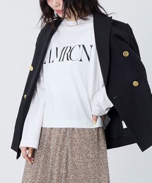 【AMERICANA】別注-"AMRCN"ロゴハイゲージ天竺ロングTシャツ