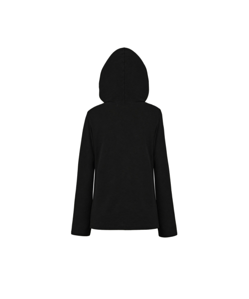 PORTERNA（ポルテナ）の「HOODIE SCARF RAW CUT T-SHIRT-BLACK（Tシャツ/カットソー・レディース・その他・FREE(OS)）」の7枚目の写真
