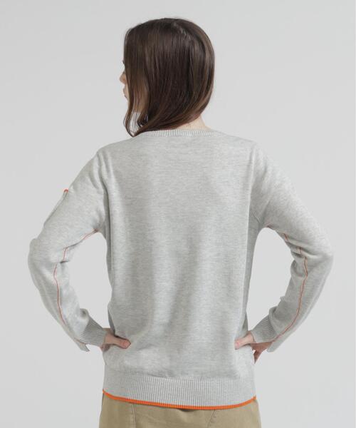 AVIREX(アヴィレックス)の「《直営店限定》FATIGUE KNIT TOPS(ニット/セーター・レディース・グレー系その他3/ブルー/ブラック・S/M)」の9枚目の写真