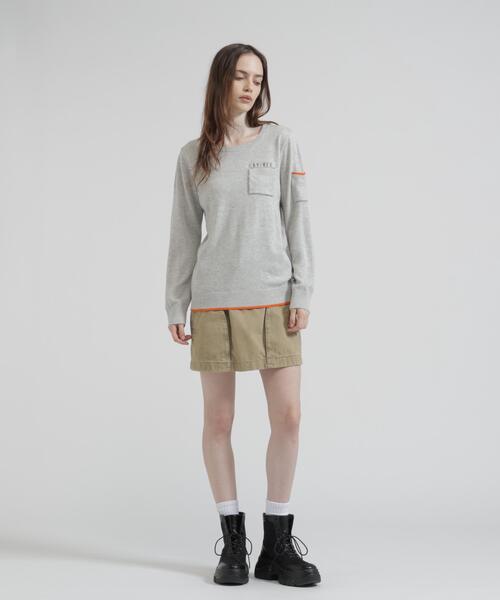 AVIREX(アヴィレックス)の「《直営店限定》FATIGUE KNIT TOPS(ニット/セーター・レディース・グレー系その他3/ブルー/ブラック・S/M)」の10枚目の写真