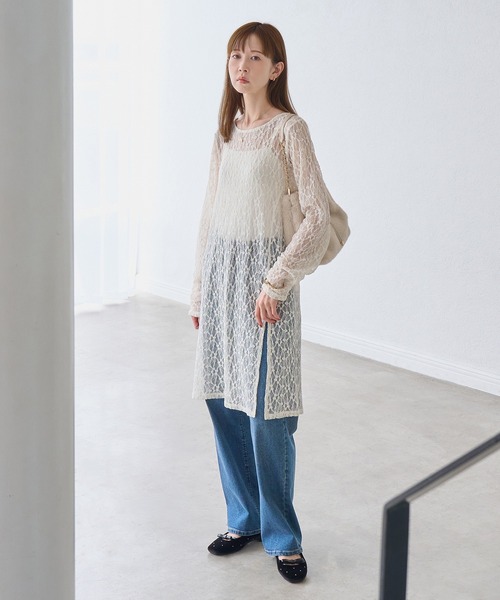 ROPE' PICNIC(ロペピクニック)の「総レースレイヤードチュニックワンピース(ワンピース・レディース・キナリ・FREE)」の2枚目の写真
