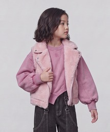 DURAS（デュラス）の「KIDS｜ボアライダースベスト｜ペアコーデ対応（ライダースジャケット）」