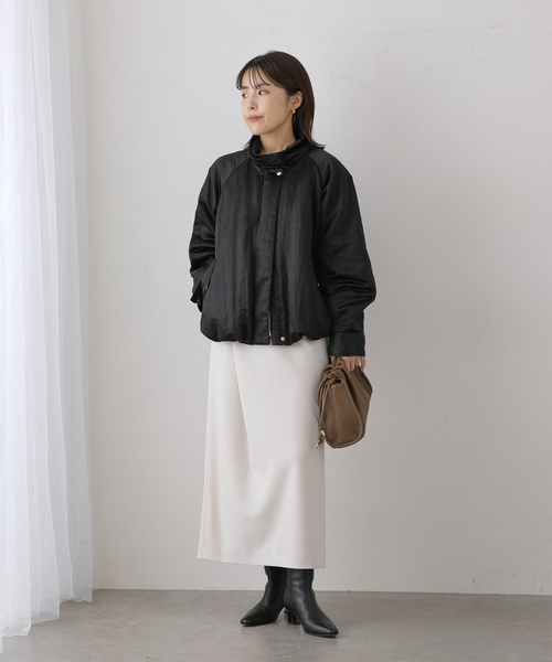 La TOTALITE（ラトータリテ）の「【洗える】ヴィンテージサテンバルーンブルゾン（その他アウター・レディース・ブラック/ブラウン・FREE）」の3枚目の写真