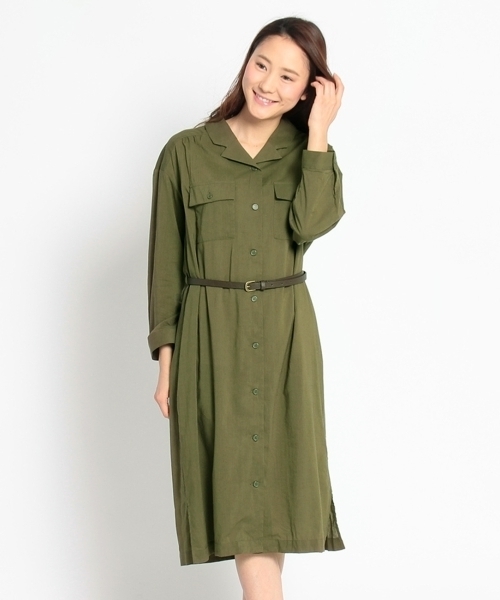 HusHusH（ハッシュアッシュ）の「ベルト付きサファリシャツワンピース（ワンピース・レディース・ブルー/グリーン/ベージュ・02/03）」の4枚目の写真