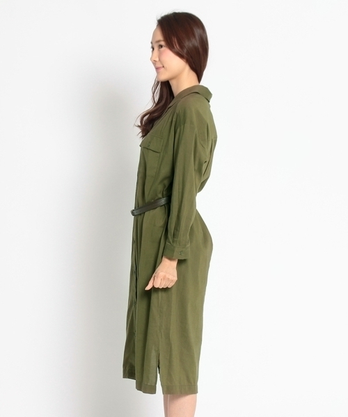 HusHusH（ハッシュアッシュ）の「ベルト付きサファリシャツワンピース（ワンピース・レディース・ブルー/グリーン/ベージュ・02/03）」の5枚目の写真