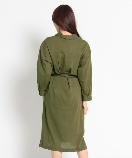 HusHusH（ハッシュアッシュ）の「ベルト付きサファリシャツワンピース（ワンピース・レディース・ブルー/グリーン/ベージュ・02/03）」の6枚目の写真