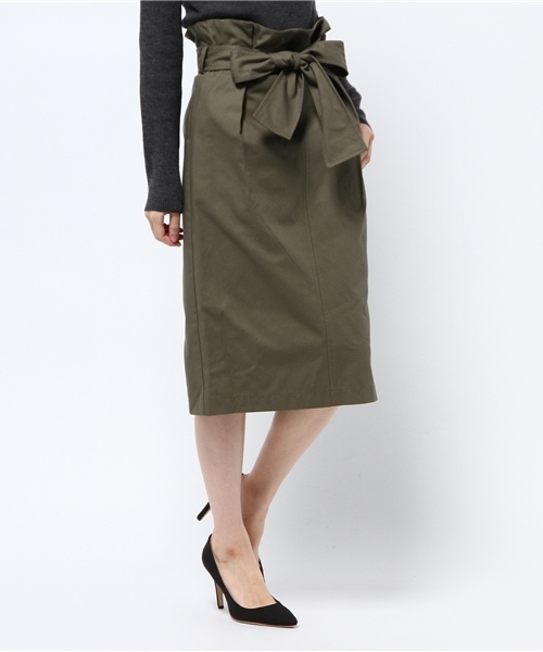 N.（N. Natural Beauty Basic）（エヌエヌナチュラルビューティーベーシック）の「チノハイウエストリボンミモレスカート（スカート・レディース・カーキ/ベージュ・SMALL/MEDIUM）」の13枚目の写真