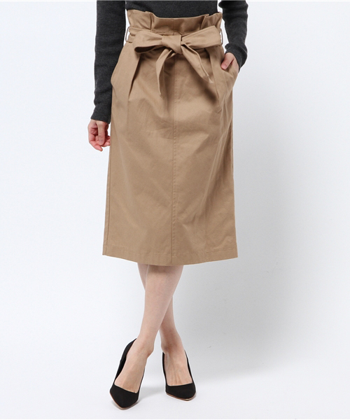 N.（N. Natural Beauty Basic）（エヌエヌナチュラルビューティーベーシック）の「チノハイウエストリボンミモレスカート（スカート・レディース・カーキ/ベージュ・SMALL/MEDIUM）」の22枚目の写真