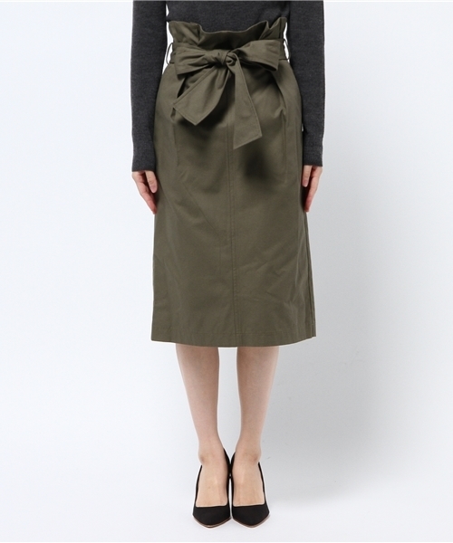 N.（N. Natural Beauty Basic）（エヌエヌナチュラルビューティーベーシック）の「チノハイウエストリボンミモレスカート（スカート・レディース・カーキ/ベージュ・SMALL/MEDIUM）」の3枚目の写真