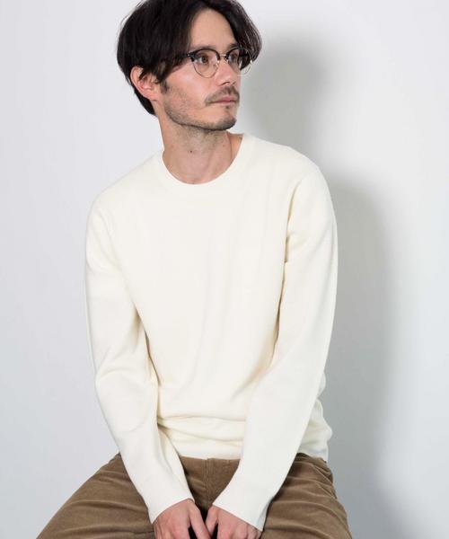 green label relaxing（グリーンレーベルリラクシング）の「KC WO/MILANORIB C/N 12G ニット◆（ニット/セーター・メンズ・ホワイト/ブラック/その他・SMALL/MEDIUM/LARGE/X-LARGE）」の2枚目の写真