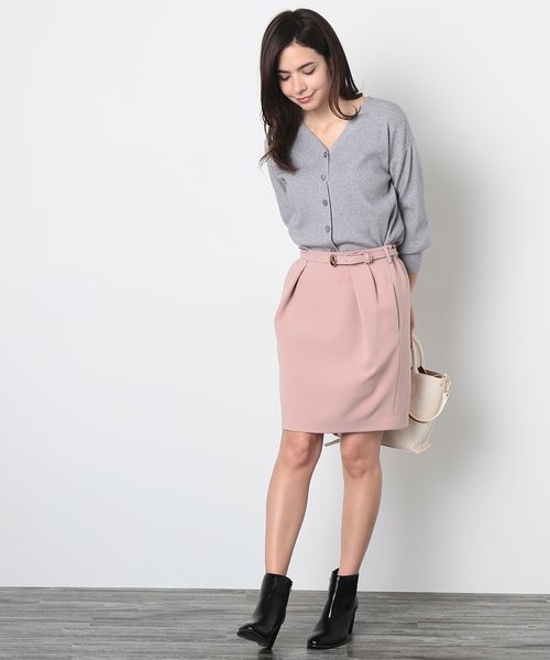 VIS（ビス）の「ベルト付きタックコクーンスカート（スカート・レディース・ピンク/キャメル/ネイビー・S/M）」の17枚目の写真
