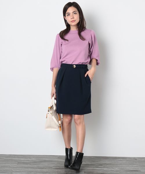 VIS（ビス）の「ベルト付きタックコクーンスカート（スカート・レディース・ピンク/キャメル/ネイビー・S/M）」の18枚目の写真