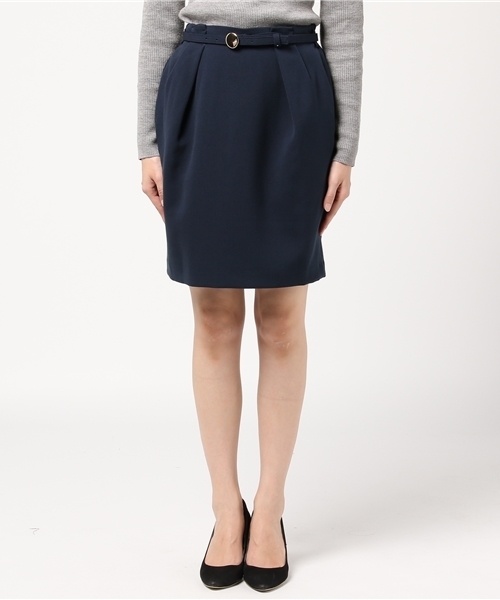 VIS（ビス）の「ベルト付きタックコクーンスカート（スカート・レディース・ピンク/キャメル/ネイビー・S/M）」の4枚目の写真