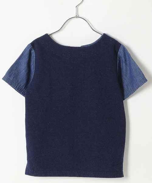 GLOBAL WORK（グローバルワーク）の「【キッズ】デニムキーネックプルオーバー半袖/743169（シャツ/ブラウス・キッズ・ブルー/ライトブルー・X-LARGE/SMALL/LARGE/XX-LARGE/MEDIUM）」の8枚目の写真