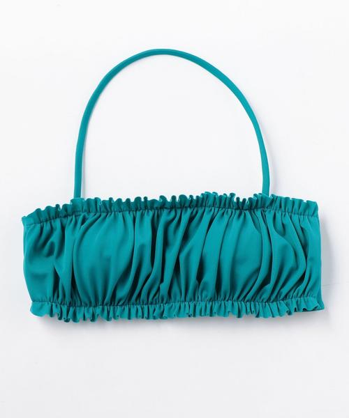 Lepidos（レピドス）の「＜Lepidos＞ソリッドギャザーバンドゥトップ ◆（水着・レディース・ブラック/オリーブ/ターコイズブルー・1/0/2）」の3枚目の写真