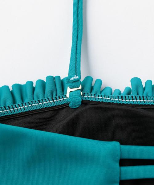 Lepidos（レピドス）の「＜Lepidos＞ソリッドギャザーバンドゥトップ ◆（水着・レディース・ブラック/オリーブ/ターコイズブルー・1/0/2）」の9枚目の写真