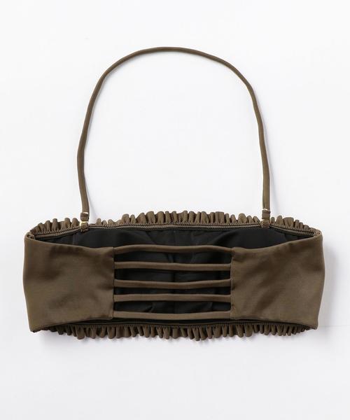 Lepidos（レピドス）の「＜Lepidos＞ソリッドギャザーバンドゥトップ ◆（水着・レディース・ブラック/オリーブ/ターコイズブルー・1/0/2）」の6枚目の写真