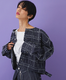 STUDIOUS | STUDIOUS HIGH ニードルチェックデニムブルゾン【先行予約】(デニムジャケット)