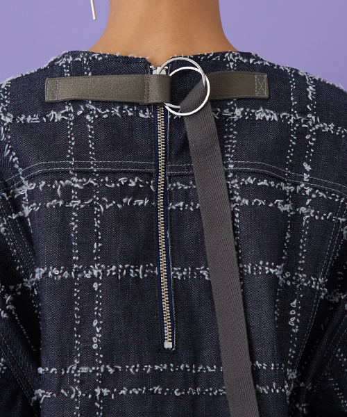 STUDIOUS（ステュディオス）の「ニードルチェックデニムブルゾン（デニムジャケット・レディース・ブルー・1）」の6枚目の写真
