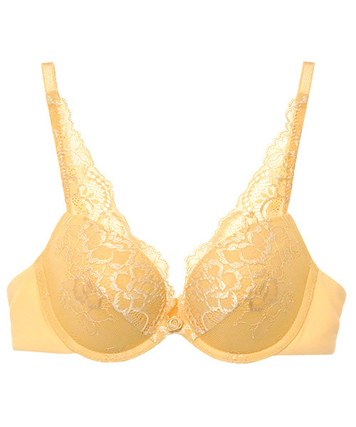 ANNEBRA(アンブラ)の「「ANNEBRA/アンブラ」Daisies デコルテレース3/4モールドカップブラジャー(ブラ)」|マスタード