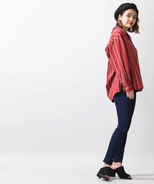 WEGO（ウィゴー）の「WEGO/ヌキ襟ルーズシャツ（シャツ/ブラウス・レディース・オフホワイト/ベージュ系その他4/レッド系その他4・FREE）」の6枚目の写真