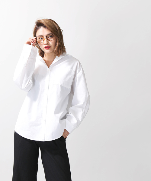 WEGO（ウィゴー）の「WEGO/ヌキ襟ルーズシャツ（シャツ/ブラウス・レディース・オフホワイト/ベージュ系その他4/レッド系その他4・FREE）」の7枚目の写真