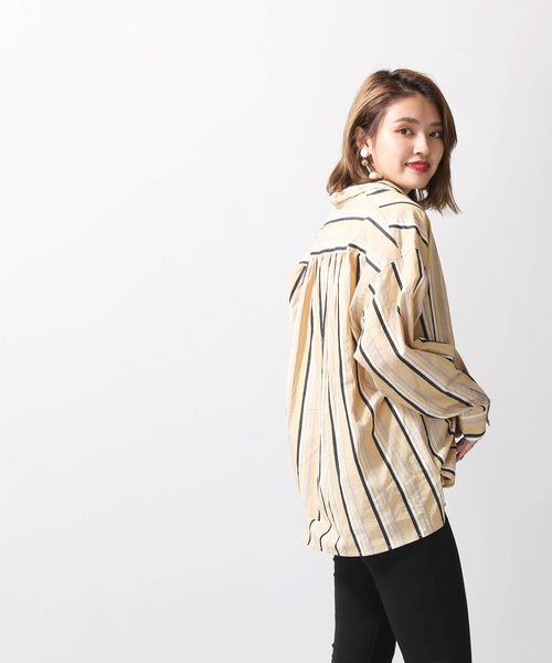 WEGO（ウィゴー）の「WEGO/ヌキ襟ルーズシャツ（シャツ/ブラウス・レディース・オフホワイト/ベージュ系その他4/レッド系その他4・FREE）」の9枚目の写真