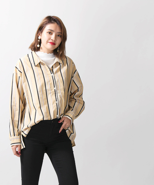 WEGO（ウィゴー）の「WEGO/ヌキ襟ルーズシャツ（シャツ/ブラウス・レディース・オフホワイト/ベージュ系その他4/レッド系その他4・FREE）」の10枚目の写真