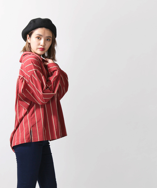 WEGO（ウィゴー）の「WEGO/ヌキ襟ルーズシャツ（シャツ/ブラウス・レディース・オフホワイト/ベージュ系その他4/レッド系その他4・FREE）」の12枚目の写真