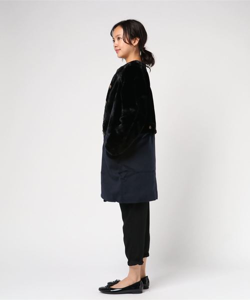 flower（フラワー）の「ラブリーナイトコート（チェスターコート・レディース・ブラック/ベージュ・FREE）」の3枚目の写真