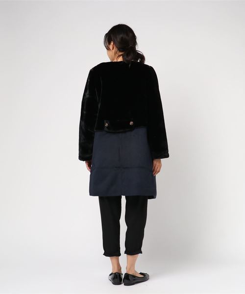 flower（フラワー）の「ラブリーナイトコート（チェスターコート・レディース・ブラック/ベージュ・FREE）」の4枚目の写真