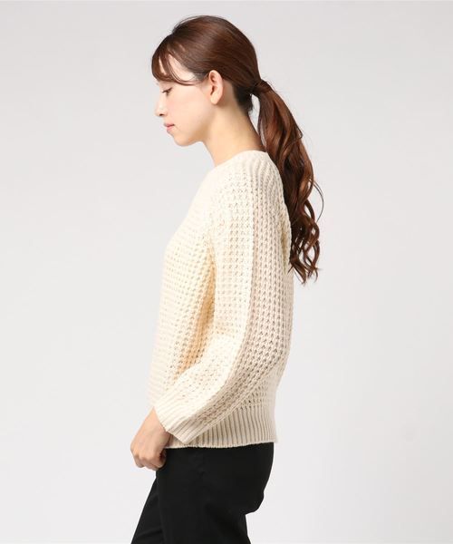 flower（フラワー）の「カラフルワッフルニット（ニット/セーター・レディース・パープル/ブラウン/アイボリー/ネイビー/レッド/ピンク・FREE）」の8枚目の写真