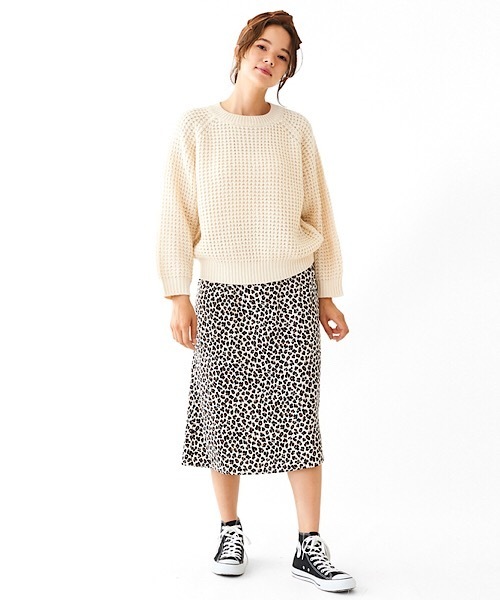 flower（フラワー）の「カラフルワッフルニット（ニット/セーター・レディース・パープル/ブラウン/アイボリー/ネイビー/レッド/ピンク・FREE）」の14枚目の写真