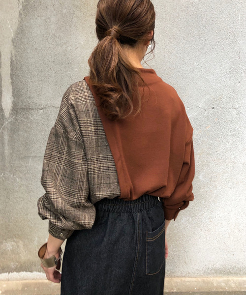 &g'aime（アンジェム）の「【&g'aime】チェックスイッチプルオーバー（シャツ/ブラウス・レディース・ブラック/ブラウン/グリーン・FREE）」の10枚目の写真