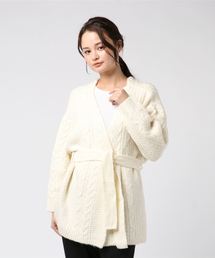 WEGO VINTAGE/ローゲージケーブルカーディガン