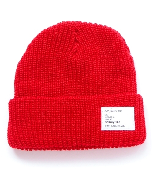MONKEY TIME（モンキータイム）の「＜monkey time＞ SOLID AZE BEANIE/ビーニー：◆（ニットキャップ/ビーニー・メンズ・オフホワイト/ブラック/グレー/レッド/ワインレッド/ダークグリーン/ロイヤルブルー/ネイビー/ダークグレー/ブラウン/コバルトブルー/ホワイト/ライトグレー/オリーブ・フリー）」の13枚目の写真