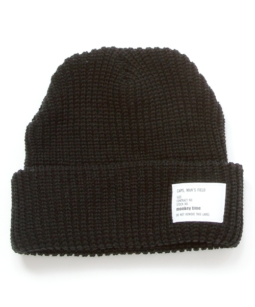 MONKEY TIME（モンキータイム）の「＜monkey time＞ SOLID AZE BEANIE/ビーニー：◆（ニットキャップ/ビーニー・メンズ・オフホワイト/ブラック/グレー/レッド/ワインレッド/ダークグリーン/ロイヤルブルー/ネイビー/ダークグレー/ブラウン/コバルトブルー/ホワイト/ライトグレー/オリーブ・フリー）」の4枚目の写真