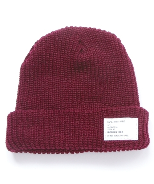 MONKEY TIME（モンキータイム）の「＜monkey time＞ SOLID AZE BEANIE/ビーニー：◆（ニットキャップ/ビーニー・メンズ・オフホワイト/ブラック/グレー/レッド/ワインレッド/ダークグリーン/ロイヤルブルー/ネイビー/ダークグレー/ブラウン/コバルトブルー/ホワイト/ライトグレー/オリーブ・フリー）」の14枚目の写真